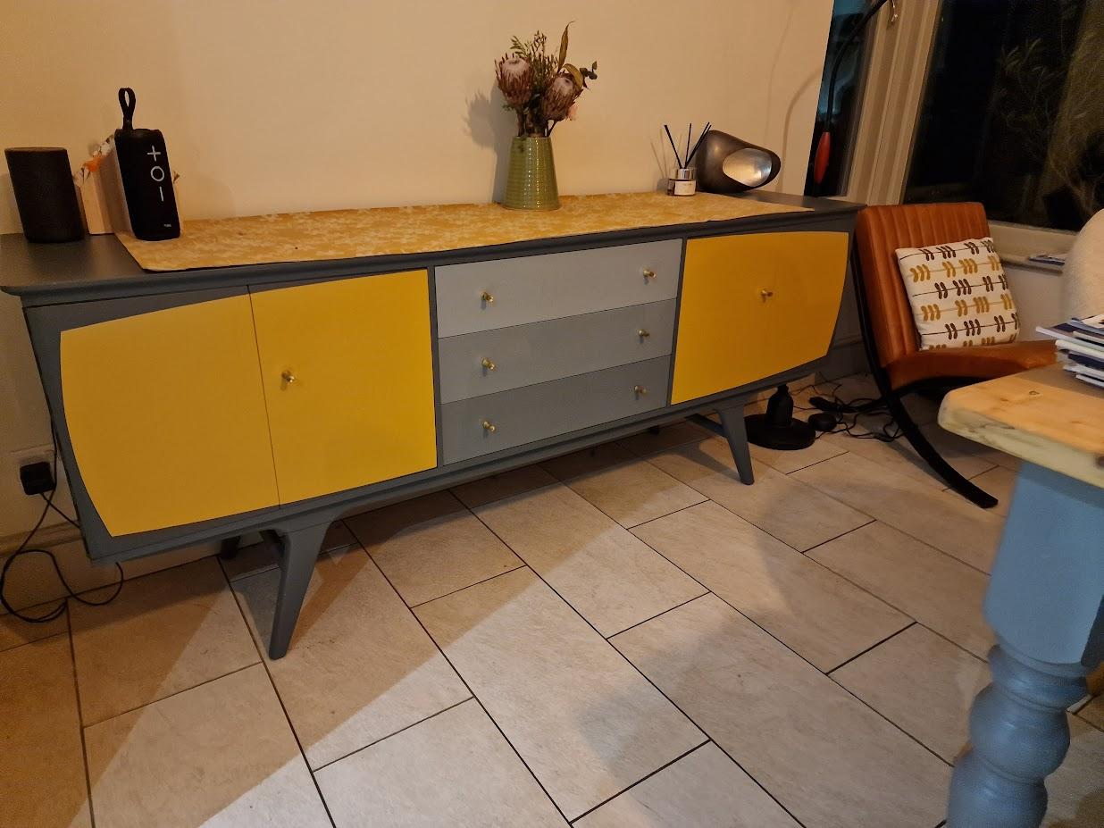 Teak Sideboard Resprayed to customers colour requirements