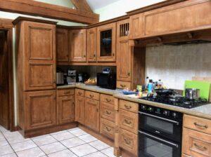 Beaded shaker-style kitchen in Nottingham before respraying