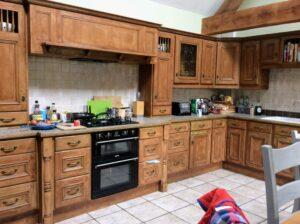 Beaded shaker-style kitchen in Nottingham before respraying